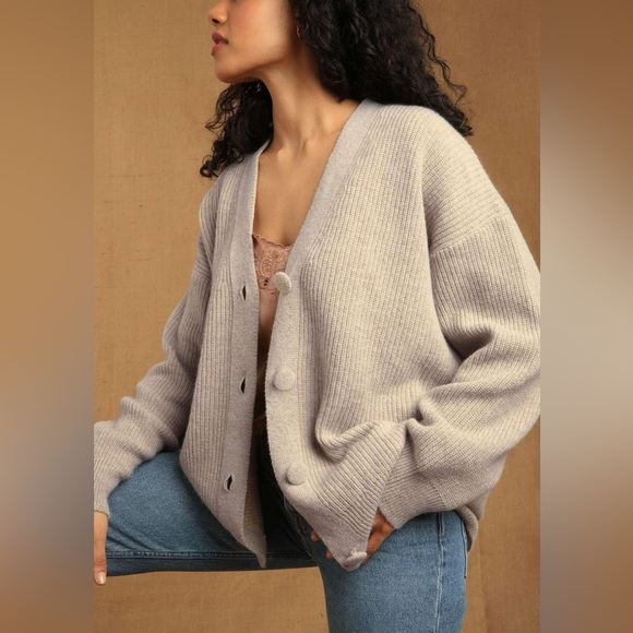 Rouje Sweaters - Rouje Beige Cassiopee Cardigan, size FR 40